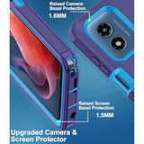 For Moto G Play 4G 2024 Case, With Built In Screen Protector Heavy Duty Drop Protection,Full Body Rugged Shockproof Tough Protective Phone Cover For Motorola Moto G Play 4G 2024 (Blue)