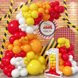 Red Yellow Orange White Balloon Arch Kit Balloons for Firetruck Birthday Boys Party