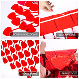 3 Pack Valentines Decorations,Valentines Party Decoration,3.3X6.6Ft Red Heart Shape Tinsel Foil Fringe Curtain Valentines Photo Backdrop,Streamer Backdrop For Birthday,Engagement,Wedding