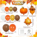 Pumpkin Fall Balloon Arch Kit with Orange Brown White Balloons for Thanksgiving Party