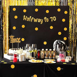 Halfway To 70 Gold Glitter Banner Happy 35Th Birthday Anniversary Decorations