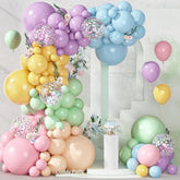 149Pcs Pastel Rainbow Pink Purple Yellow Orange Balloon Garland Kit Different Sizes 18 12 10 5Inch, 6Pcs 18†Easter Confetti Balloons For Baby Shower Wedding Birthday Party Decorations