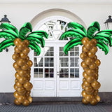 100Pcs Tropical Party Balloon Set β Palm Leaf & Coconut Balloons for Luau, Birthday, Shower