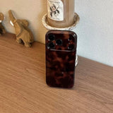 Tortoise Shell Phone Case for iPhone 17 Pro Brown - Slim Fit Shockproof Protective Cover