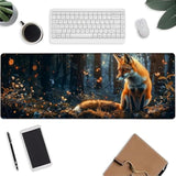 Cute Fox Mouse Pad?Animal Forest Gaming Keyboard Mat?Laptop Computer Protector With Non-Slip Rubber Base?Large Extended Mousepads Gifts For Desk Office Home?Deskmat Decor 31.5" X 11.8"