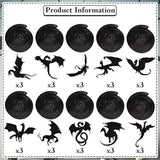 30 Pcs Dragon Party Decoration Black Swirl Foil Hanging Ceiling Decoration For Dragon Themed Birthday Medieval Themed Party, 10 Designs