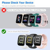 Fintie 3 Packs Screen Protector Case Compatible with Amazfit Bip 5, Soft TPU Plated Bumper Full Protective Cover Cases Scratch-Proof, Black/Rose Gold/Clear