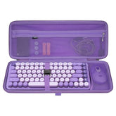 GEEKRIA Keyboard and Mouse Combo Case, Hard Shell Travel Carrying Bag for Compact 84 Key Low Profile Gaming Keyboard, Compatible with Logitech POP Keys, Nuphy Air75, LOFREE Flow84 (Purple)