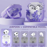 AirPods 4 Case Cover 2024 with Lock-Purple Bell Flower Design