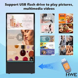 43 Inch Outdoor Digital Signage Display, Fhd 1800Nit Lcd Screen, Ip55 Waterproof, Rechargeable 10H Battery, Usb/Wifi Portable Movable Display Kiosk, Split Screen Playback, Auto-Brightness, Android Os