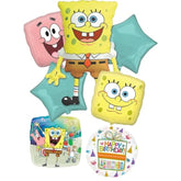 Spongebob's Birthday Party Supplies 7pc Foil Balloon Bouquet Decorations