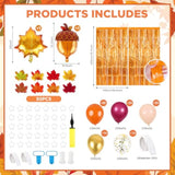 2 Sets Fall Balloon Column Stand Kit Backdrop with Maple Leaf Balloons Party Decor