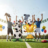 Soccer & Trophy Foil Balloons, 2Pack Soccer Party Decorations