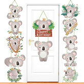 Kaola Birthday Party Decorations Koala Happy Birthday Door Signs Koala Theme Cutouts Banners For Jungle Safari Birthday Party Wild One Party Baby Shower Supplies