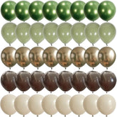 60pcs Sage Green & Brown Safari Balloon Kit for Woodland Baby Shower and Party Decor