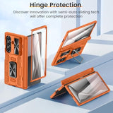 Galaxy Z Fold 7 Phone Case with Screen Protector and Stand, Orange