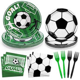 2026 World Soccer Party Decorations, 96 Pcs Soccer Plates and Napkins Party Supplies, Disposable Tableware for Sports Themed Birthday Party Serves 24
