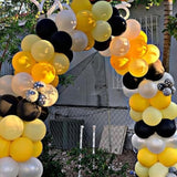 Black And Yellow Balloon Garland Arch Kit,120Pcs Black And Yellow Balloon Garland Different Sizes For Birthday Baby Shower Graduation Bee Themed Party Decoration