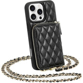 Compatible With Iphone 16 Pro Case Wallet With Card Holder,Rfid Blocking Wrist Strap Crossbody Phone Cover For Women For Iphone 16 Pro 6.3" Black