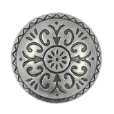 12 Pieces Southwestern Style Flower Pattern Domed Metal Shank Buttons.