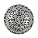 12 Pieces Southwestern Style Flower Pattern Domed Metal Shank Buttons.