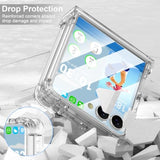 Designed For Samsung Galaxy Z Flip 7 Case Clear With Hinge Protection & Bowknot Pattern Shockproof Protective Phone Case Cover For Women Girls