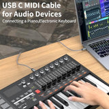 Usb B To Usb C Printer Cable, (6.6Ft 2-Pack) Nylon Braided Usb B To C Cord, Usb C Midi Cable Compatible With Macbook Pro, Hp, Epson, Canon, Brother, Yamaha Piano Keyboard, Dac, Dj Controller