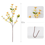 Artificial Flowers Blossom Stems Dogwood Silk Flowers Fake Cornus Bush For Home Decoration Table Centerpieces, 8 Pcs (Champagne)