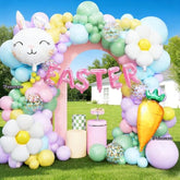 175Pcs Easter Balloon Arch Garland Kit-Easter Day Party Decorations Balloon With Bunny Carrot Chicken Foil Balloons For Easte Theme Spring Party