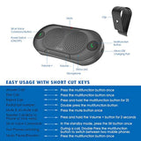 Bk06 Bluetooth 5.0 In Car Speakerphone With Visor Clip, Wireless Car Kit For Handsfree Talking, Motion Auto On, Siri Google Assistant Support, Dual 2W Speakers