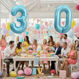 40in Light Blue Number 3 Foil Balloon Pastel Birthday Party Decor