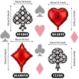 8Pc Casino Theme Balloons Playing Cards Foil Decor for Las Vegas/Poker Night