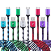 5Pack 6Ft Fast Usb Type C Cable Phone Charger Cord For Samsung Galaxy S25 Edge S25+ Plus Ultra S24 S23 S22 S21 S20 Fe Ultra S10 S10+ S9 S8 Plus Note 20 Ultra 10 9 8 A51 A71 A53 A14 5G
