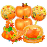 Thanksgiving Balloons Pumpkin Autumn Harvest Party Decorations 6pcs