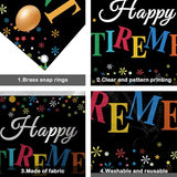 Retirement Banner, Large Happy Retirement Banner Backdrop, Farewell Party Decorations, for Women, Men, Teacher Indoor Outdoor Retire Party Favor Supplies, Photo Booth Photography Background