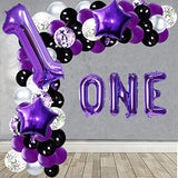 Wednesday Balloon Garland Kit, Purple Black Silver Arch Kit For Gradua
