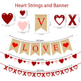 4Pcs Valentines Day Decorations Set Love Heart Xo Garlands Banner For