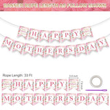 Happy Mothers Day Banner - Pink Mother's Day Decorations Banners, 2026 Best Mom Ever Sign Bunting Banner Garland for Mothers Days Home, Office, Fireplace, Wall Party Decor Supplies Favors Props