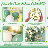 Sage Green Balloon Garland Arch Kit,134 Pcs Sand White Metallic Gold M