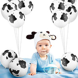 24Pack Cow Print Latex Balloons Black White Party Decorations