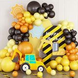 Balloons Garland Kit, Retro Orange Black Yellow Balloon Arch Kit Construction Balloon Arch, Latex Party Balloons For Birthday Wedding Baby Shower Engagement Construction Quarantine Party Decoration