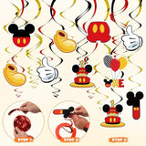 Red 1St Birthday Hanging Swirl Decorations, Mouse Birthday Party Ceiling Streamers, Mouse Theme Party Supplies, Party Favors For Boys Kids(38 Pcs)