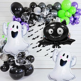 6Pc Halloween Balloons – Large Ghost Foil & Black Bat Mylar Party Decorations