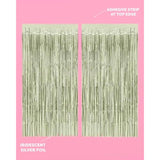 Party Decorations Sage Green Foil Curtain - Set Of 2 | Bachelorette Party Supplies, Cute Birthday Queen Photo Booth, Bach Martini Decor, Bridal Shower Backdrop