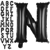 Black Letter N Balloons, 40 Inch Large Foil Letter Balloons, Custom Phrase Balloon For Birthday Party Wedding Anniversary Decoration (Black N)