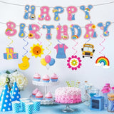 Cartoon Girls Hanging Swirl Banner English Teacher Birthday Party Decorations English Teachers Parties Ceiling Decor Cartoon Teachers Fans Hanging Streamer For Kids Birthday Classroom Party Supplies