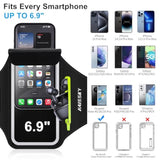 Running Armband with Zipper Pocket Sweatproof Phone Holder for iPhone Galaxy