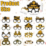 34pcs New Year 2026 Party Supplies Black Gold Hats Glasses and Accessories