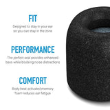 Sport Pro Sx-400 Memory Foam Earphone Tips With Sweatguard, Secure Fit Replacement Earbud Tips For Active Lifestyle (S/M/L, 3 Pairs)