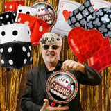 14pcs Casino Balloons Set with Dice & Poker Cards for Game Night Party Decor
